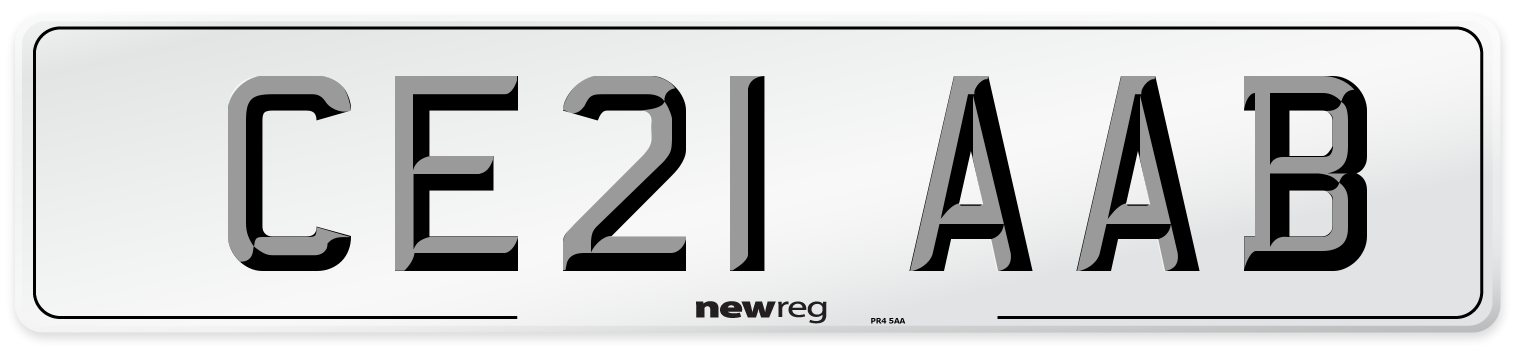 CE21 AAB Number Plate from New Reg
